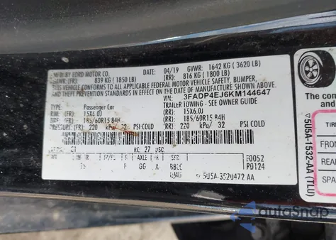 2019 Ford Fiesta Se from USA, damaged, VIN 3FADP4EJ6KM144647